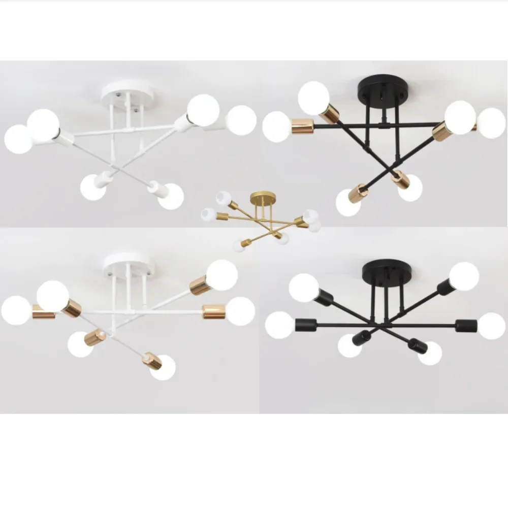 Vintage Ceiling Lamp E27 Lamp Base 6 Heads for Living Room Modern Simplicity Indoor Light Fixture Restaurant Branches Chandelier
Vintage Ceiling Lamp E27 Lamp Base 6 Heads for Living Room Modern Simplicity Indoor Light Fixture Restaurant Branches Chandelier