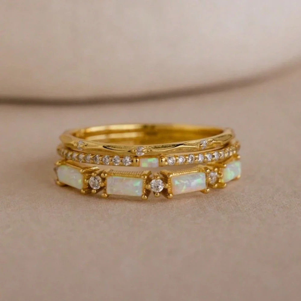 3pcs Women's Synthetic Opal Stacked Ring Set For Wedding Engagement Promise Anniversary Daily Wear Gift
3pcs Women's Synthetic Opal Stacked Ring Set For Wedding Engagement Promise Anniversary Daily Wear Gift