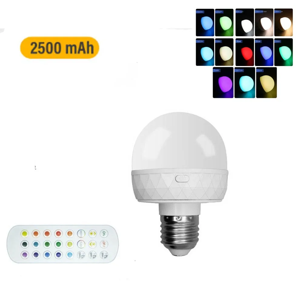 Rechargeable E27 Rechargeable Light Bulb Adjustable Color Temperature with Remote Control Emergency Bulb E27 Detachable
Rechargeable E27 Rechargeable Light Bulb Adjustable Color Temperature with Remote Control Emergency Bulb E27 Detachable