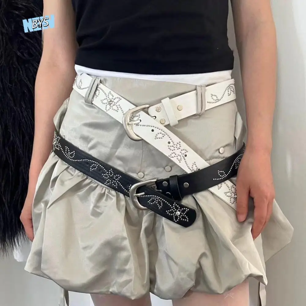Punk Flower Rhinestone Belt Y2K Alloy Rivet Belt Pin Buckle Hip-hop PU Leather Waistband Men
Punk Flower Rhinestone Belt Y2K Alloy Rivet Belt Pin Buckle Hip-hop PU Leather Waistband Men