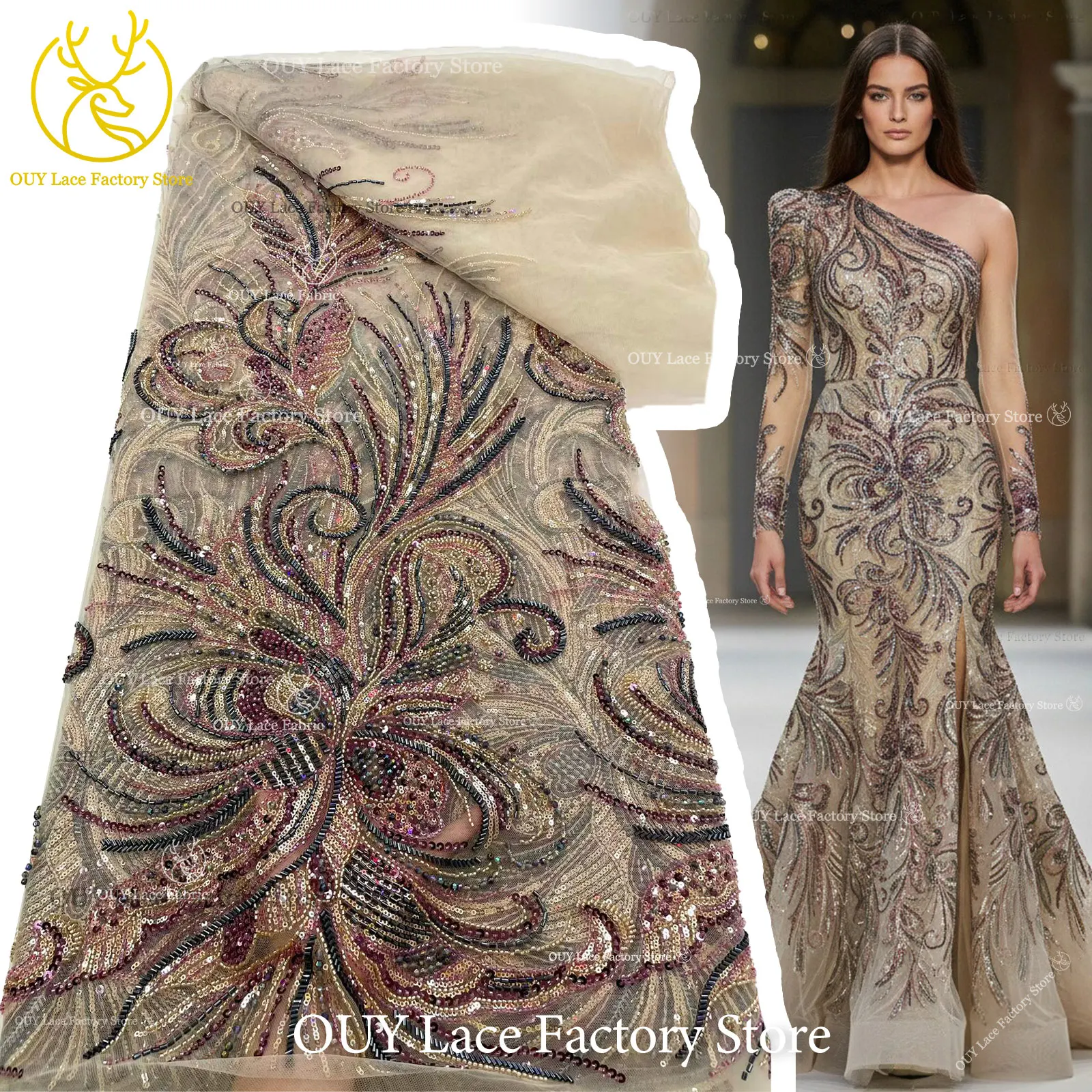 5 Yards Luxury African Groom Beaded Fabric 2026 Exquisite Nigerian Sequins Embroidery Lace For Women Evening Dress Sewing
5 Yards Luxury African Groom Beaded Fabric 2026 Exquisite Nigerian Sequins Embroidery Lace For Women Evening Dress Sewing