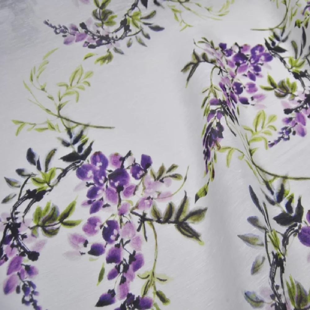 Fashion Wisteria Flower Printed Pure Blend Silk linen Fabric for Lady Summer Breathable Excellent Dress Clothes
Fashion Wisteria Flower Printed Pure Blend Silk linen Fabric for Lady Summer Breathable Excellent Dress Clothes