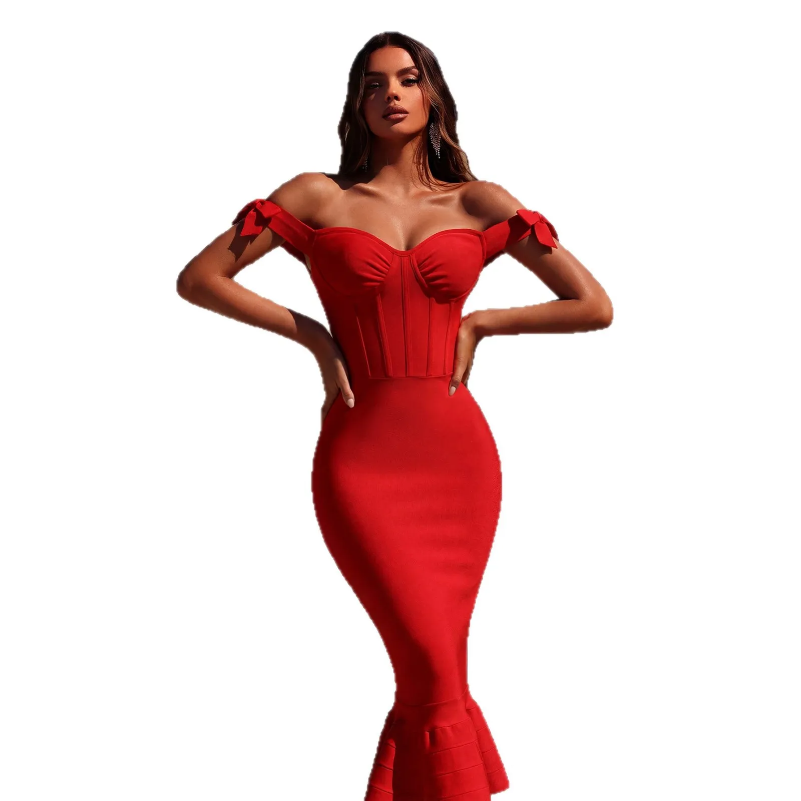 2026 New Off Shoulder Bandage Bridesmaid Dress Sexy Strapless Backless Solid Bodycon Dresses Formal Evening Party Club Gowns
2026 New Off Shoulder Bandage Bridesmaid Dress Sexy Strapless Backless Solid Bodycon Dresses Formal Evening Party Club Gowns