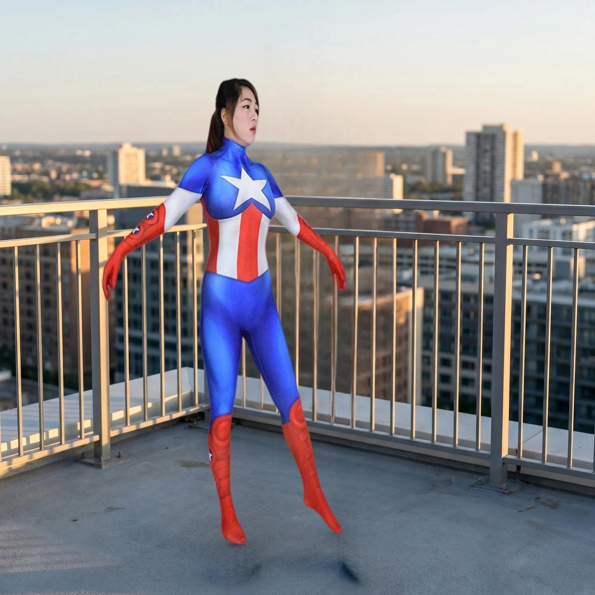 Female Superhero Captain Zentai Jumpsuit Adult Women Halloween Carnival Cosplay Outfit Party Bodysuit
Female Superhero Captain Zentai Jumpsuit Adult Women Halloween Carnival Cosplay Outfit Party Bodysuit