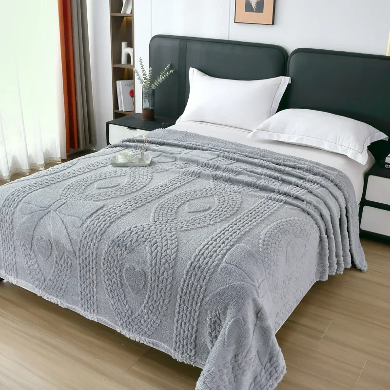 Extra Thick Warm Solid Color Jacquard Fleece Blanket Double Sided Soft Throw Blanket for Office Nap Home Travel
Extra Thick Warm Solid Color Jacquard Fleece Blanket Double Sided Soft Throw Blanket for Office Nap Home Travel