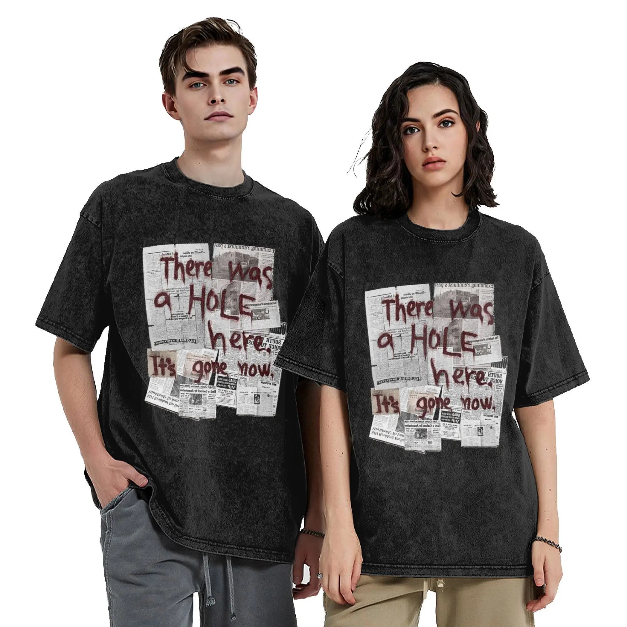 Streetwear There Was a Hole Here It's Gone Now Vintage Washed T-Shirt Men Women O-neck Tops Silent Hill Cotton Summer Clothes
Streetwear There Was a Hole Here It's Gone Now Vintage Washed T-Shirt Men Women O-neck Tops Silent Hill Cotton Summer Clothes