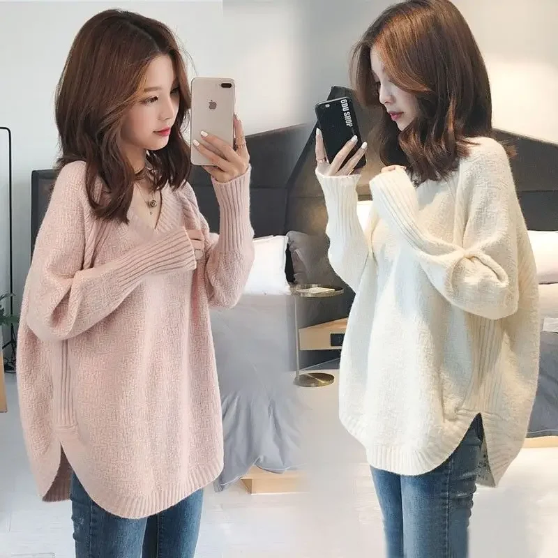 Women Oversize Winter Sweater Clothes Soft Autumn Pullover Harajuku Tops Female Korean Fashion Cashmere V Neck Loose Sweaters
Women Oversize Winter Sweater Clothes Soft Autumn Pullover Harajuku Tops Female Korean Fashion Cashmere V Neck Loose Sweaters