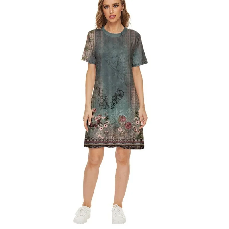Summer Dress 2024 Casual Fashion Flower Print Dress Short Sleeve Party Dresses for Women Beach Holiday Dresses Chic Vestido
Summer Dress 2024 Casual Fashion Flower Print Dress Short Sleeve Party Dresses for Women Beach Holiday Dresses Chic Vestido