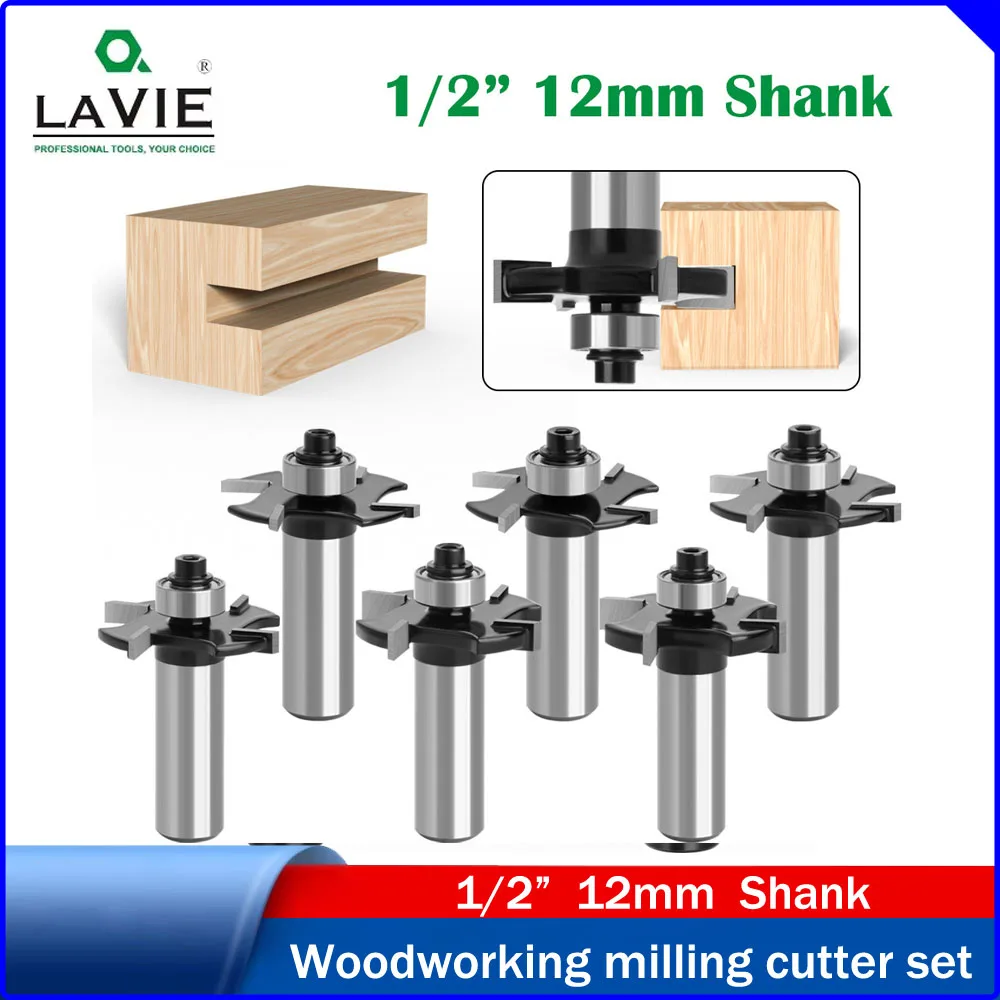 LAVIE 1PC 12mm & 1/2" Shank Black Ball Bearing 4-Flute T-Slot Router Bit, Tungsten Carbide Woodworking Grooving Cutter
LAVIE 1PC 12mm & 1/2" Shank Black Ball Bearing 4-Flute T-Slot Router Bit, Tungsten Carbide Woodworking Grooving Cutter