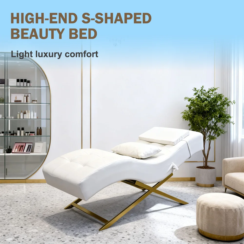 Salon High-end Eyelash Massage Table Gold Lash Curved Bed Back Adjusted Beauty Bed
Salon High-end Eyelash Massage Table Gold Lash Curved Bed Back Adjusted Beauty Bed
