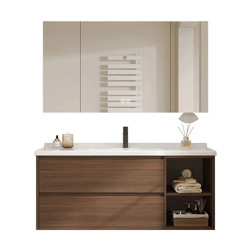 Walnut bathroom cabinet ceramic integrated basin toilet wash basin cabinet smart wash basin mirror cabinet
Walnut bathroom cabinet ceramic integrated basin toilet wash basin cabinet smart wash basin mirror cabinet