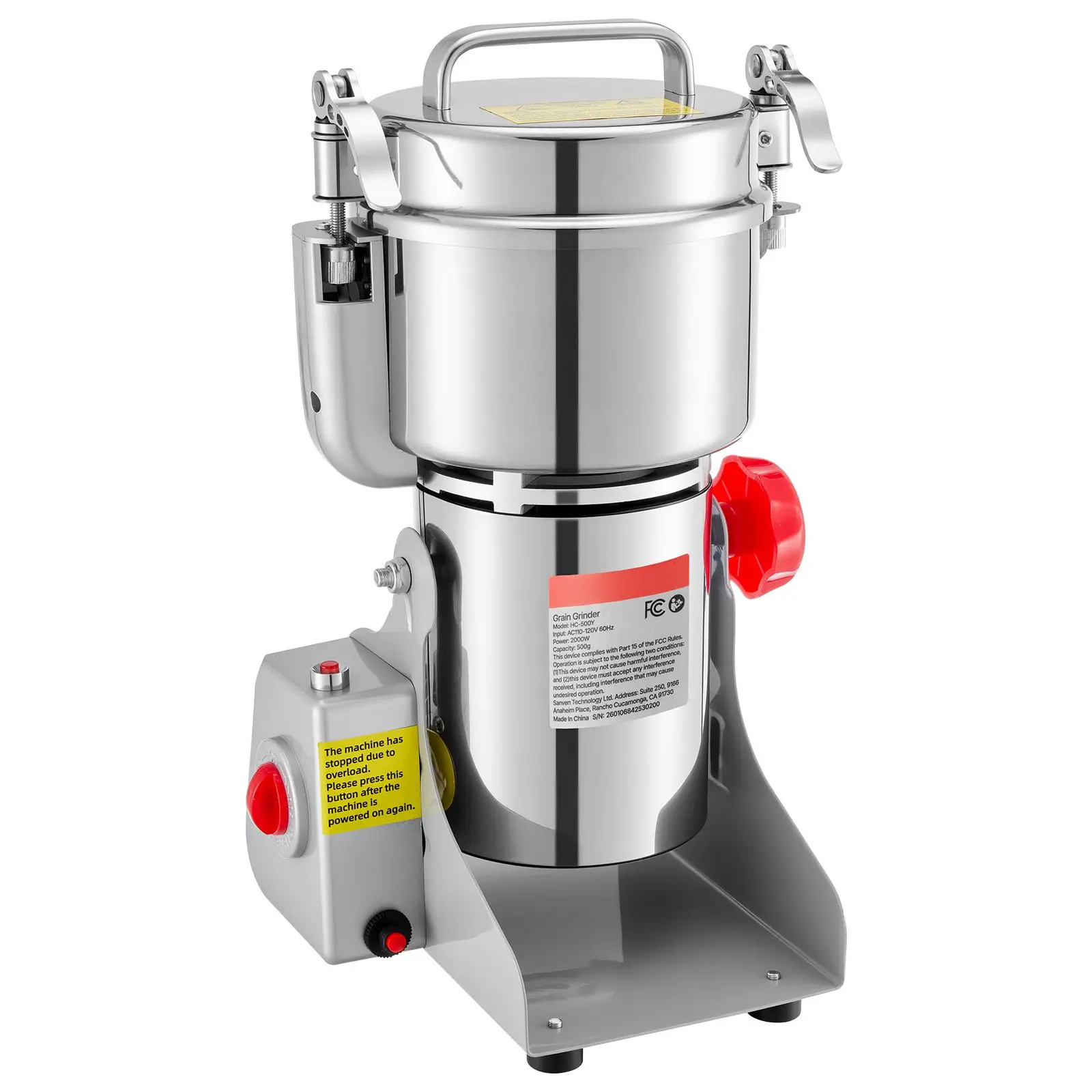 500g Electric Grain Mill Grinder, 2000W 28000RPM High Speed Spice Corn Dry Grinding Machine, Stainless Steel Pulverizer Powder Machine for Dried Grains Coffee Beans Spices Nuts (270° Swing Type)
500g Electric Grain Mill Grinder, 2000W 28000RPM High Speed Spice Corn Dry Grinding Machine, Stainless Steel Pulverizer Powder Machine for Dried Grains Coffee Beans Spices Nuts (270° Swing Type)