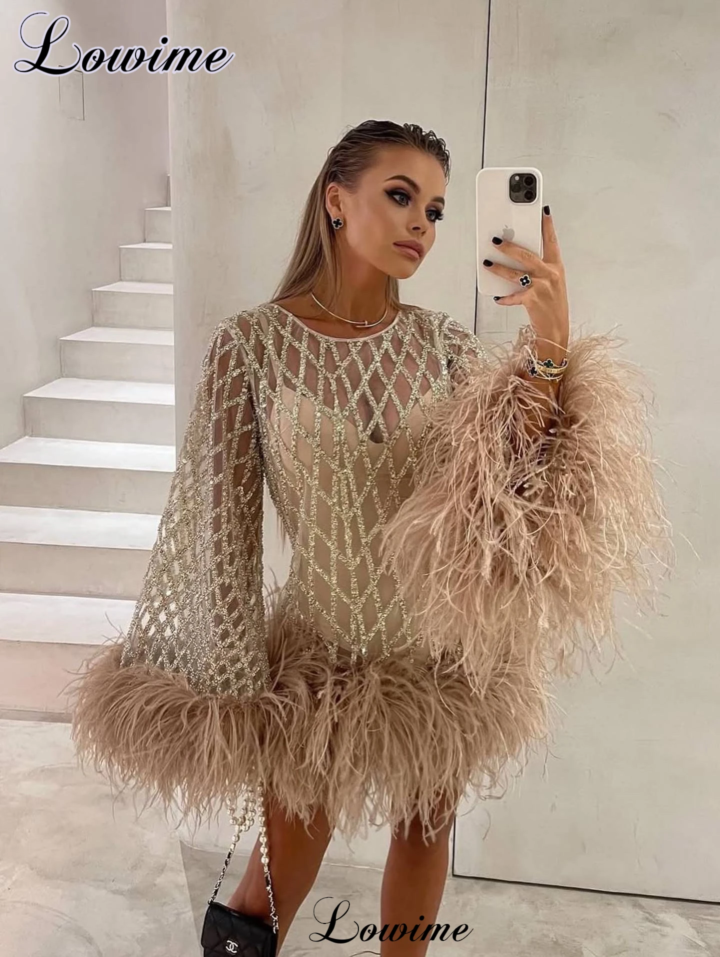 Sexy Short Prom Dresses With Feathers Long Sleeves Mini Cocktail Dresses Birthday Party Dresses Vestidos De Cóctel Customized
Sexy Short Prom Dresses With Feathers Long Sleeves Mini Cocktail Dresses Birthday Party Dresses Vestidos De Cóctel Customized