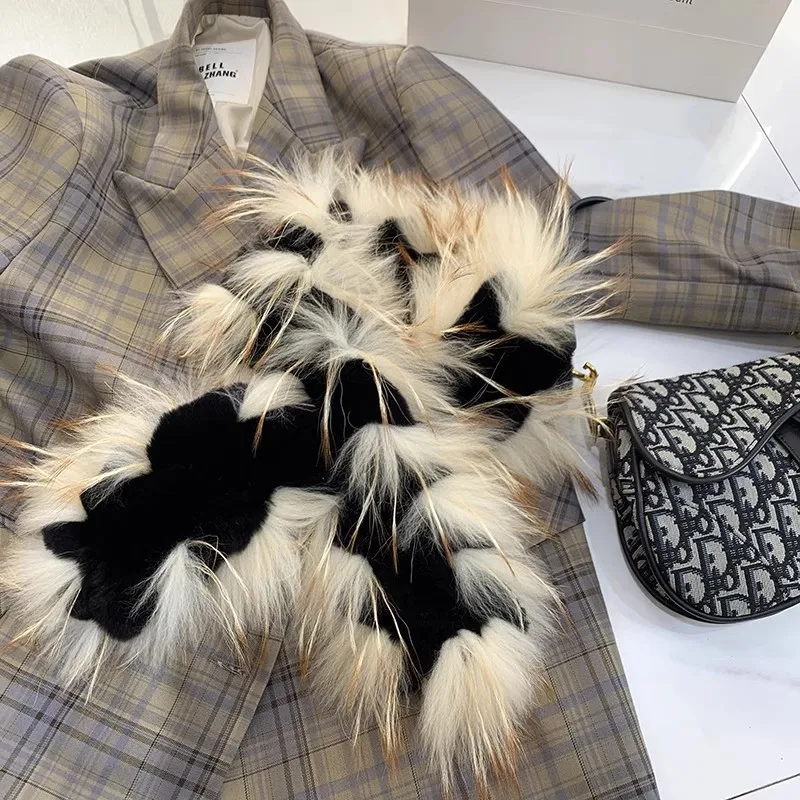 Autumn Winter Women's Luxury Natural Fox Fur Rabbit Fur Knitted Scarf Thermal Thicken Warm Genuine Fur Scarf Shawl TB087
Autumn Winter Women's Luxury Natural Fox Fur Rabbit Fur Knitted Scarf Thermal Thicken Warm Genuine Fur Scarf Shawl TB087