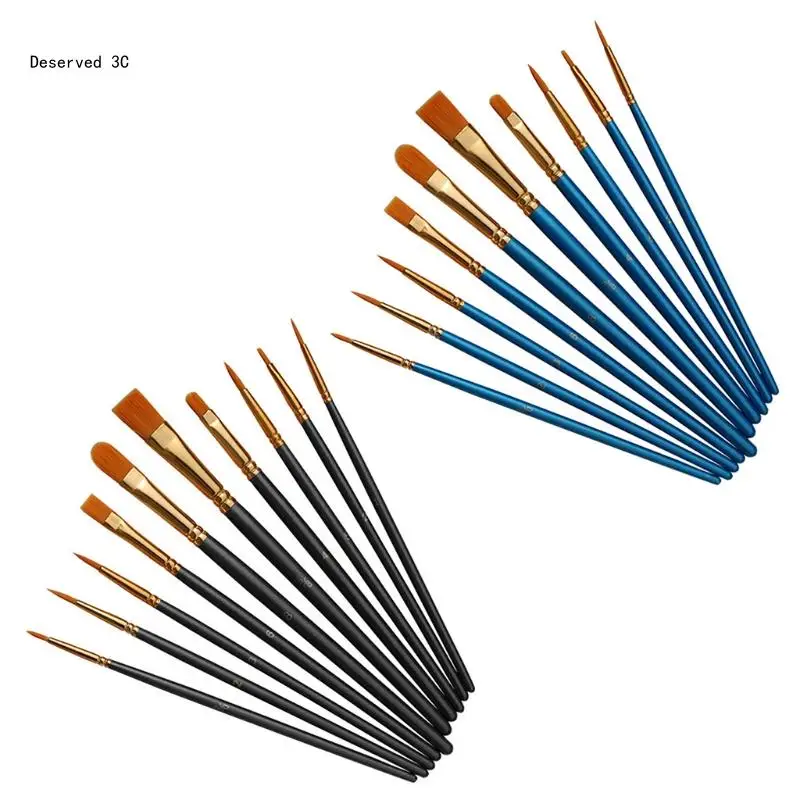 10pcs/set Watercolor Oil Acrylic Artist Paint Brushes Nylon Hair Painting Brush Wooden Handle Art Supplies
10pcs/set Watercolor Oil Acrylic Artist Paint Brushes Nylon Hair Painting Brush Wooden Handle Art Supplies