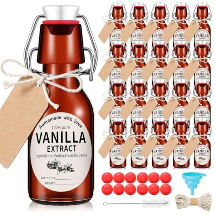 0 Sets Swing Top Glass Bottles Set Amber Homemade Vanilla Extract Bottles Vanilla Extract Jars for Christmas DIY Crafts
0 Sets Swing Top Glass Bottles Set Amber Homemade Vanilla Extract Bottles Vanilla Extract Jars for Christmas DIY Crafts