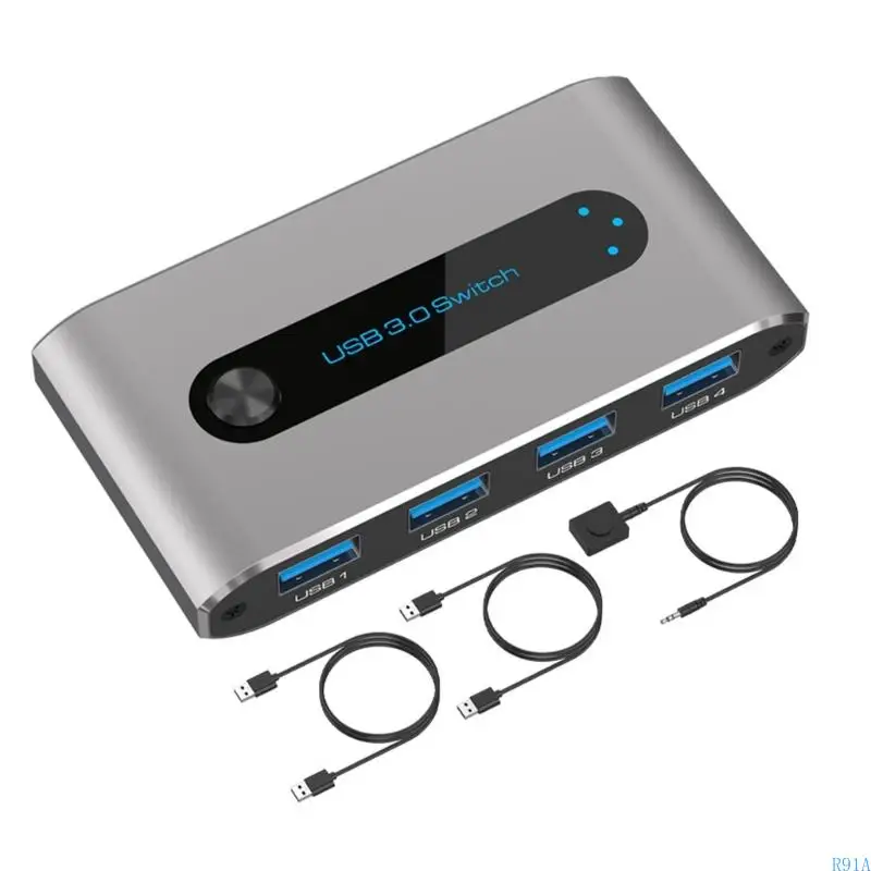 R91A USB -коммутатор USB -устройства для двух компьютеров упрощает передачи файлов и управление периферийными устройствами в
R91A USB -коммутатор USB -устройства для двух компьютеров упрощает передачи файлов и управление периферийными устройствами в