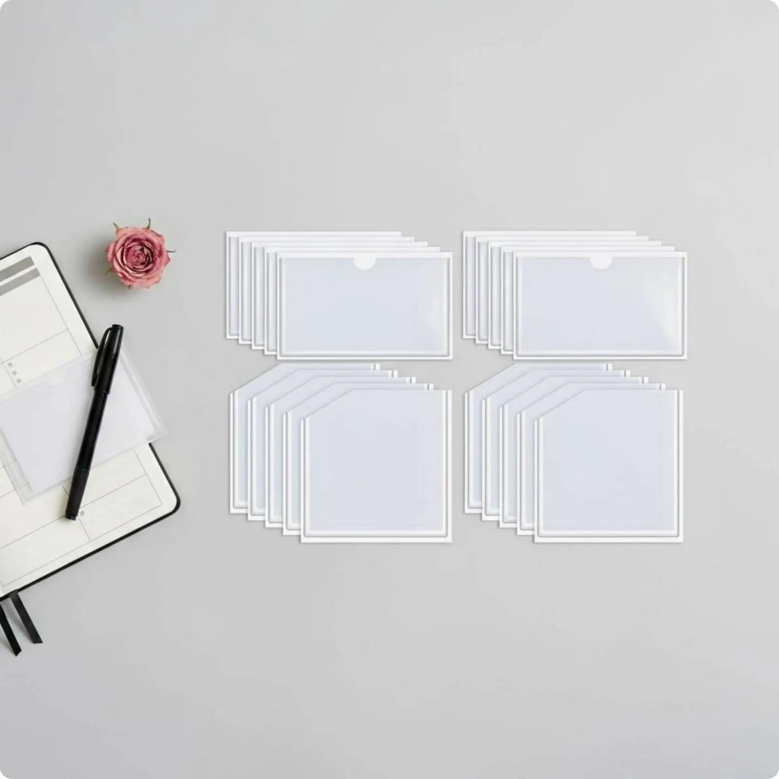 20 Pieces Self Adhesive Planner Pocket Reusable Adhesive Pocket Sleeve for Journal
20 Pieces Self Adhesive Planner Pocket Reusable Adhesive Pocket Sleeve for Journal