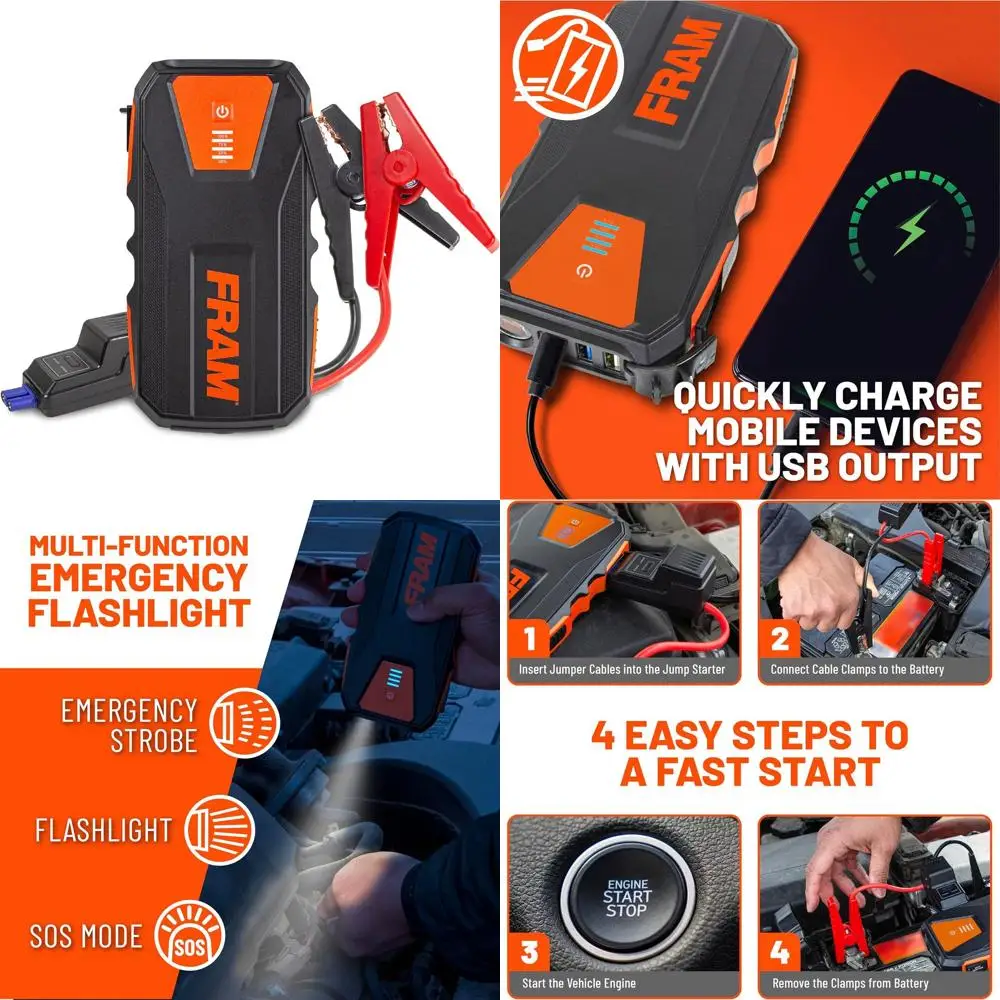 FEK40008 Car Battery Jump Starter 12000mAh (44.4Wh) Up to 5.0L Gas and 2.0L Diesel Engines, 12V Emergency Car Booster with Jumpe
FEK40008 Car Battery Jump Starter 12000mAh (44.4Wh) Up to 5.0L Gas and 2.0L Diesel Engines, 12V Emergency Car Booster with Jumpe