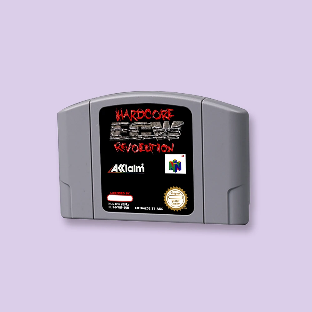 for ECW Hardcore Revolution 64bit game card for EUR PAL version N64 video game console English language
for ECW Hardcore Revolution 64bit game card for EUR PAL version N64 video game console English language