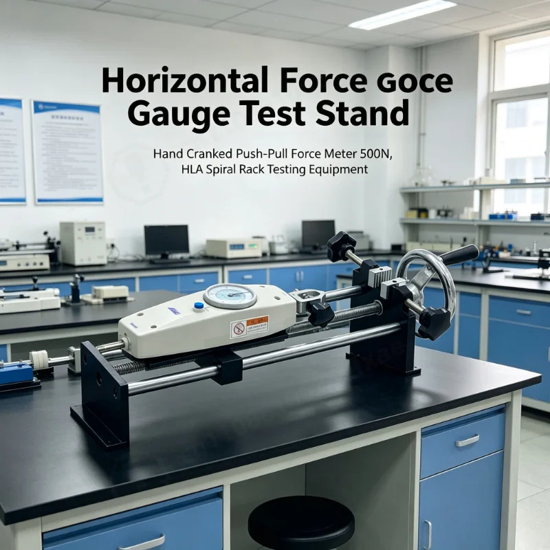 TOP Horizontal Force Gauge Test Stand, Hand Cranked Push-Pull Force Meter 500N, HLA Spiral Rack Testing Equipment
TOP Horizontal Force Gauge Test Stand, Hand Cranked Push-Pull Force Meter 500N, HLA Spiral Rack Testing Equipment