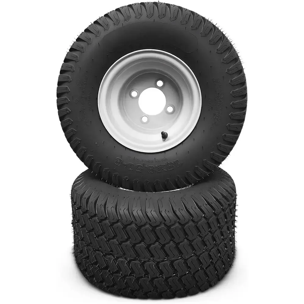 18x9.50-8 Lawn Mower Tires and Wheel Set, 4 Lug 4 PCD, 2.83 Center Hole, Tubeless, 2-Pack
18x9.50-8 Lawn Mower Tires and Wheel Set, 4 Lug 4 PCD, 2.83 Center Hole, Tubeless, 2-Pack