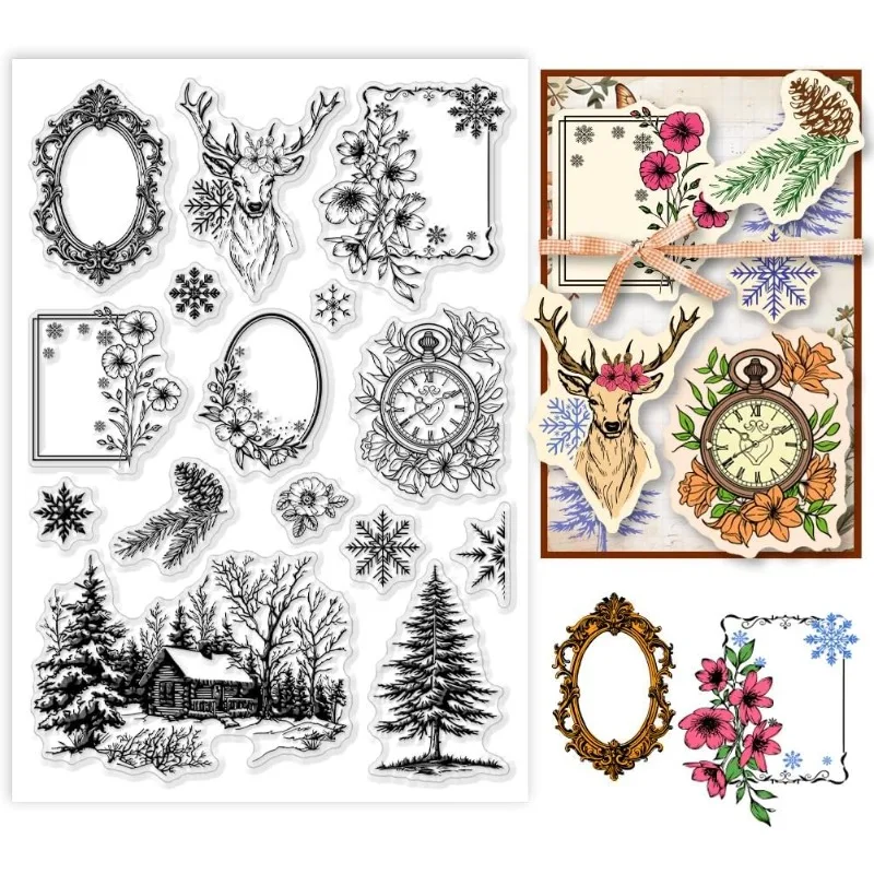 Winter Border Clear Stamp Elk Snowflake Silicone Stamp Winter House Transparent Rubber Stamp Seal Paper Stamps for Card Making
Winter Border Clear Stamp Elk Snowflake Silicone Stamp Winter House Transparent Rubber Stamp Seal Paper Stamps for Card Making