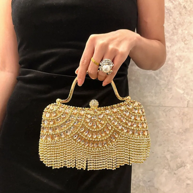 Diamond Evening Clutch Bag Golden Tassel Handbag Boutique Novelty Metallic Rhinestone Purses And Handbags Bridal Wedding Party
Diamond Evening Clutch Bag Golden Tassel Handbag Boutique Novelty Metallic Rhinestone Purses And Handbags Bridal Wedding Party