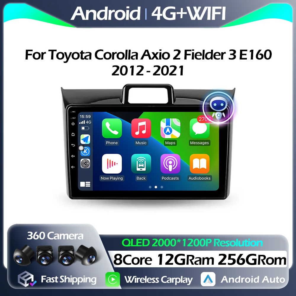 QLED For Toyota Corolla Axio 2 Fielder 3 E160 2012 - 2021 Multimedia Video Player Navigation stereo GPS Android Auto Carplay
QLED For Toyota Corolla Axio 2 Fielder 3 E160 2012 - 2021 Multimedia Video Player Navigation stereo GPS Android Auto Carplay