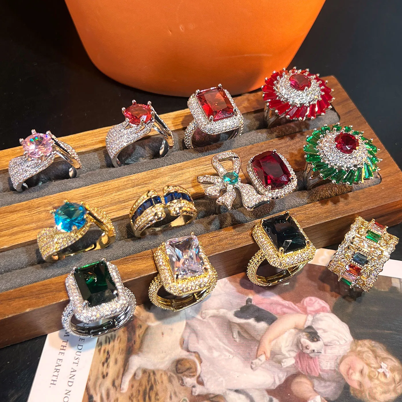 Multicolor Cubic Zirconia Statement Ring for Women Vintage Style Jewelry Faux Gemstone Cocktail Ring red green blue
Multicolor Cubic Zirconia Statement Ring for Women Vintage Style Jewelry Faux Gemstone Cocktail Ring red green blue