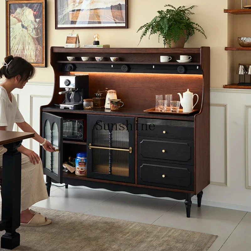 French retro solid wood dining side cabinet small apartment living room wall storage cabinet
French retro solid wood dining side cabinet small apartment living room wall storage cabinet