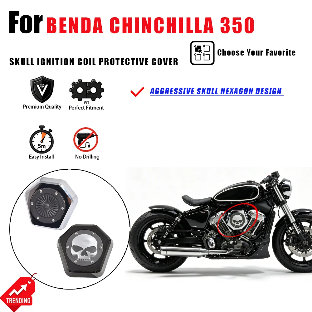 For Benda Chinchilla 350 Modified Skull Pattern Hexagon Electroplated Ignition Coil Protective Cover Accesorios Moto Protector
For Benda Chinchilla 350 Modified Skull Pattern Hexagon Electroplated Ignition Coil Protective Cover Accesorios Moto Protector