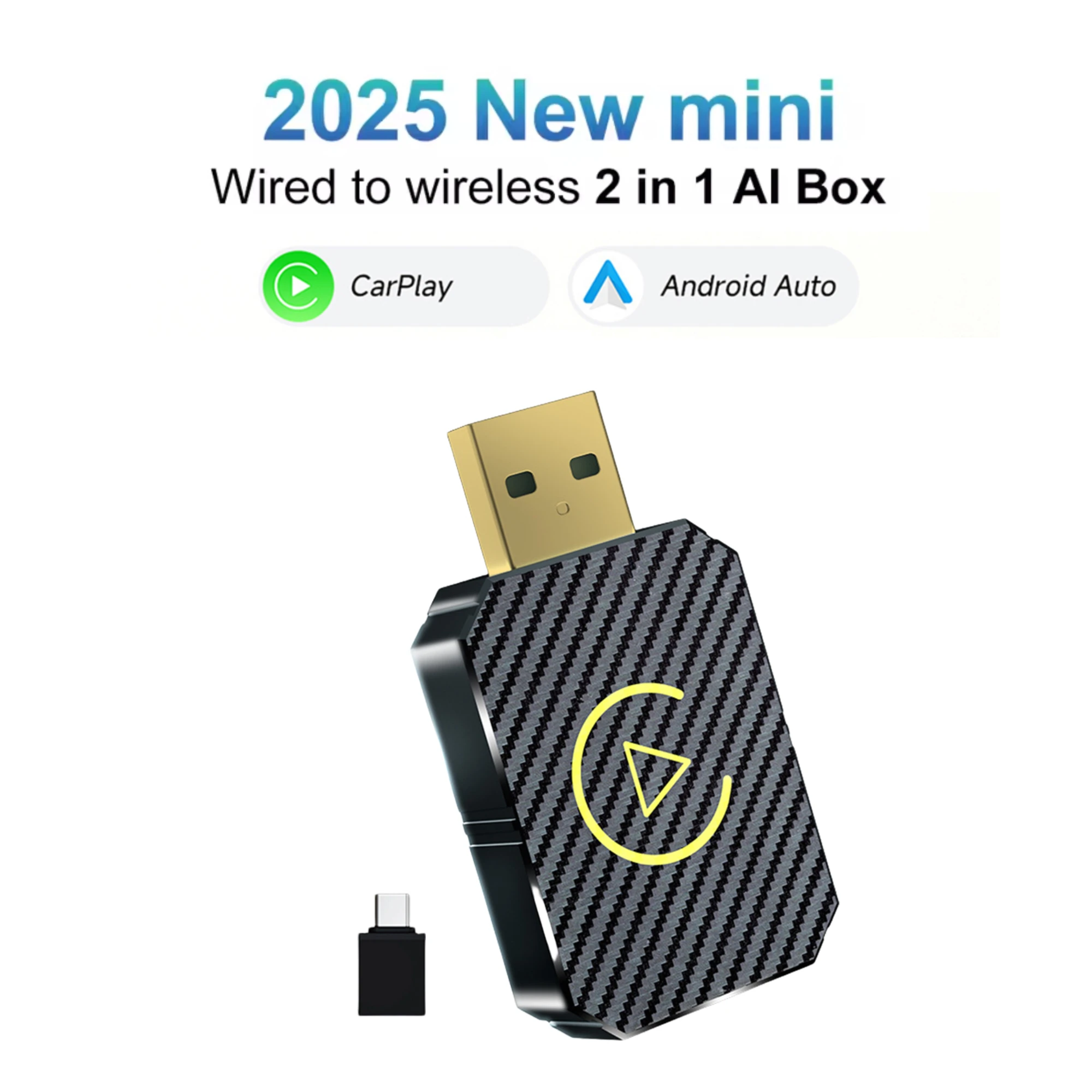 2 in 1 Wireless CarPlay Android Auto Smart Adapter Plug and Play Mini Carplay AI Box for OEM Wired CarPlay Andriod/iOS Auto Cars
2 in 1 Wireless CarPlay Android Auto Smart Adapter Plug and Play Mini Carplay AI Box for OEM Wired CarPlay Andriod/iOS Auto Cars