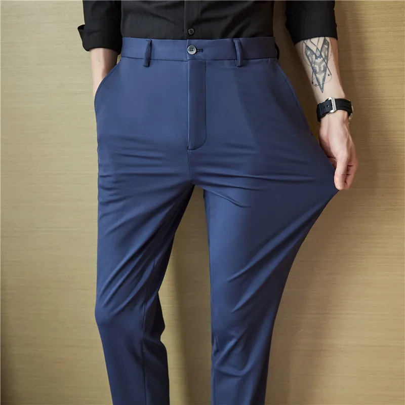 Men's Formal Pants Four-Way Stretch Business Casual Straight Pants Summer No Trace No Ironing Silky and Cool Plus Size Trousers
Men's Formal Pants Four-Way Stretch Business Casual Straight Pants Summer No Trace No Ironing Silky and Cool Plus Size Trousers