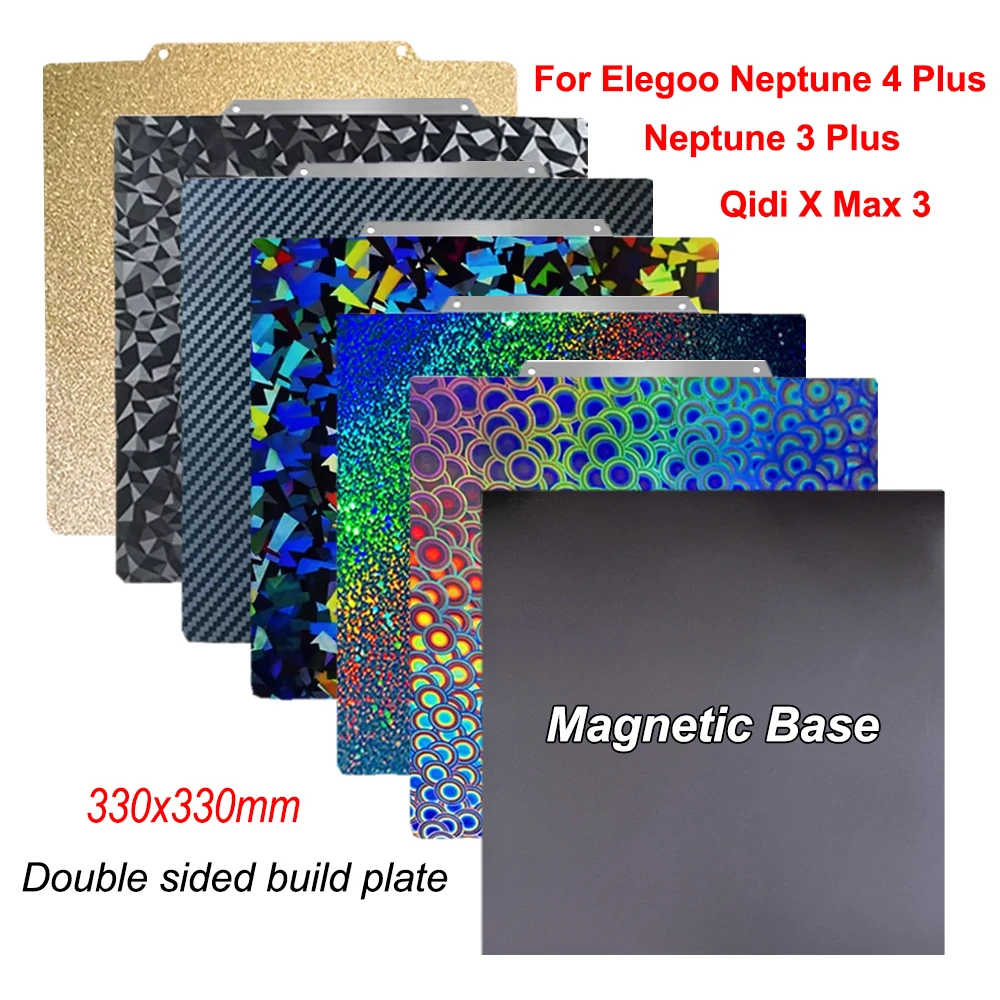 Magnetic PEI Sheet For Qidi X-Max 3, Elegoo Neptune 4/3 Plus Build Plate Double Sided Sping Steel Sheet Magnetic Heated Bed
Magnetic PEI Sheet For Qidi X-Max 3, Elegoo Neptune 4/3 Plus Build Plate Double Sided Sping Steel Sheet Magnetic Heated Bed