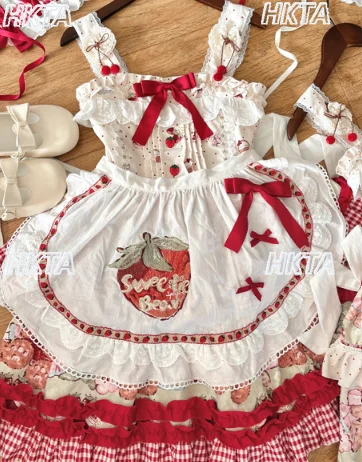 Japanese Sweet Cute Lolita Suspender Princess Dress Kawaii Cartoon Print Polka Lace Bow Plaid High Waist Dress Ball Gown Women
Japanese Sweet Cute Lolita Suspender Princess Dress Kawaii Cartoon Print Polka Lace Bow Plaid High Waist Dress Ball Gown Women