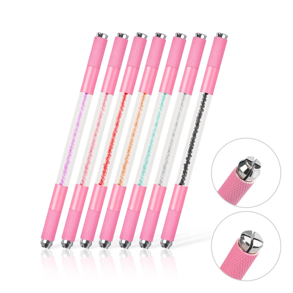 10pcs Pink Microblading Double End Crystal Acrylic Tattoo Manual Pen Permanent Makeup Eyebrow Lip Tools Use For Flat/Round Blade
10pcs Pink Microblading Double End Crystal Acrylic Tattoo Manual Pen Permanent Makeup Eyebrow Lip Tools Use For Flat/Round Blade