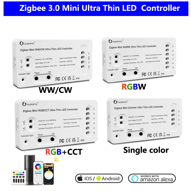 Gledopto Zigbee 3,0 Мини Ультратонкий Одноцветный/CCT/RGB/RGBW/RGB + CCT контроллер светодиодной ленты 2,4G RF дистанционное управление/Голосовое управление/управление через приложение
Gledopto Zigbee 3,0 Мини Ультратонкий Одноцветный/CCT/RGB/RGBW/RGB + CCT контроллер светодиодной ленты 2,4G RF дистанционное управление/Голосовое управление/управление через приложение