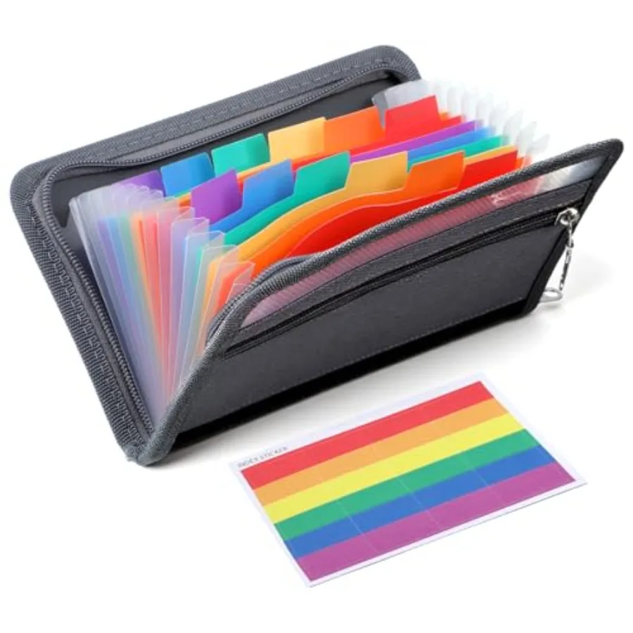 Expanding File Folder Organizer, 13 Pockets Small Accordion File Folder with Zipper and Labels 11.42x6.69 Inches Portable Coupo
Expanding File Folder Organizer, 13 Pockets Small Accordion File Folder with Zipper and Labels 11.42x6.69 Inches Portable Coupo