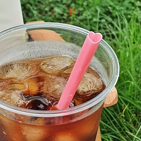 50pcs Pink Heart Shaped Disposable Drinking Straws Love Mouth Straws Wedding Birthday Party Supplies Valentine's Day Gift