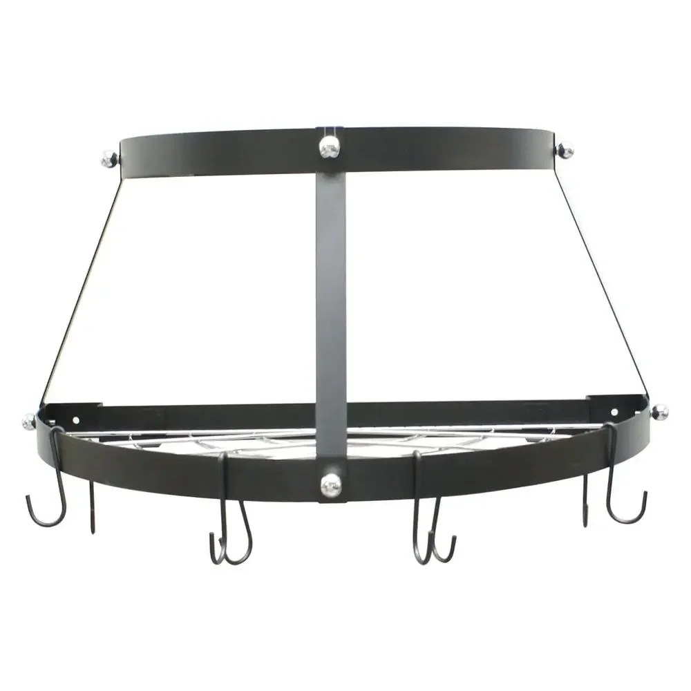 Black Enameled Double Shelf Wall Mounted Pot Rack 2 Shelf Design with Repositionable Hooks Space Maximizing Organizer Easy
Black Enameled Double Shelf Wall Mounted Pot Rack 2 Shelf Design with Repositionable Hooks Space Maximizing Organizer Easy