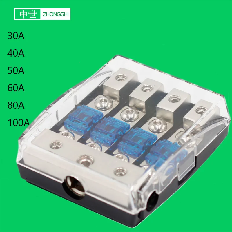 12V 60A Mini Blue Fuse block 4 Gang Zinc Alloy Automotive ANS Auto Power Distribution Fuse Holder Hot selling
12V 60A Mini Blue Fuse block 4 Gang Zinc Alloy Automotive ANS Auto Power Distribution Fuse Holder Hot selling