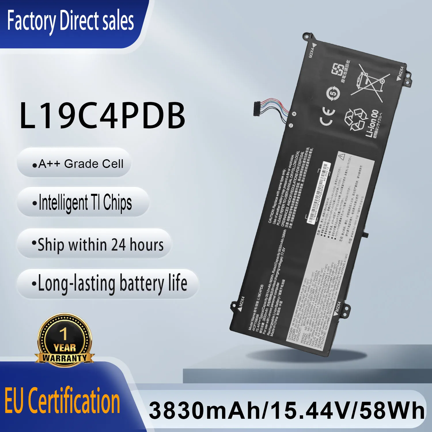 L19C4PDB L19M4PDB 15.44V Laptop Battery For Lenovo ThinkBook 14s 14 2021 Yoga ITL 5B10Z21201SB10Z21205 5B10Z21209 SB10Z21205C1K
L19C4PDB L19M4PDB 15.44V Laptop Battery For Lenovo ThinkBook 14s 14 2021 Yoga ITL 5B10Z21201SB10Z21205 5B10Z21209 SB10Z21205C1K