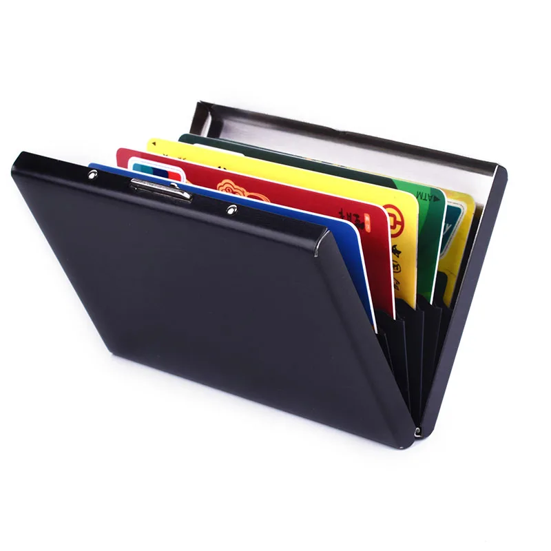 Safety Easy Carry Stainless Steel Credit Card Case Hard Metal Men Women 6 Card Slots Wallet Fashion Coin Card Holder Box
Safety Easy Carry Stainless Steel Credit Card Case Hard Metal Men Women 6 Card Slots Wallet Fashion Coin Card Holder Box