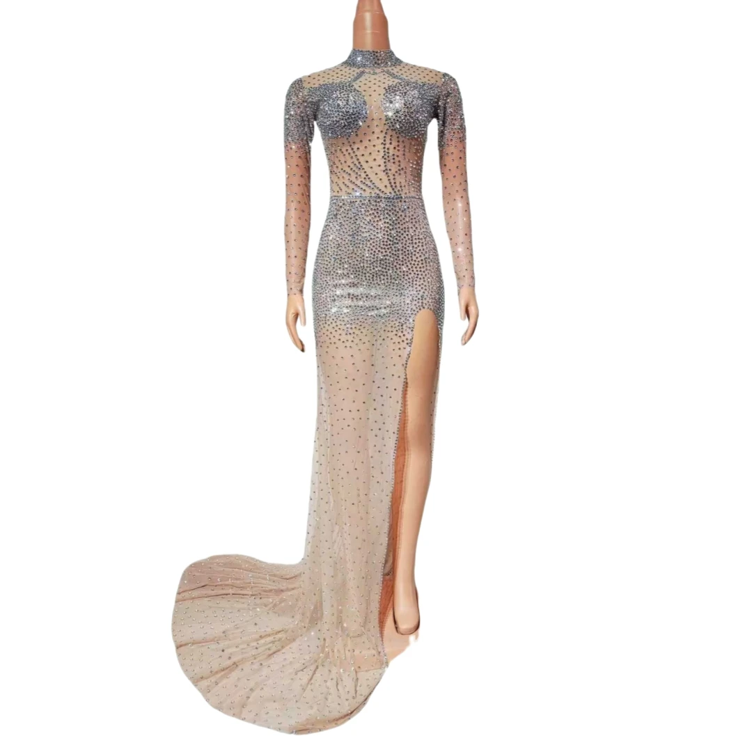 2025 Glitter Women Floor Length Split Dress Wedding Evening Prom Stage Wear Stretch Occasion Queen Outfits
2025 Glitter Women Floor Length Split Dress Wedding Evening Prom Stage Wear Stretch Occasion Queen Outfits