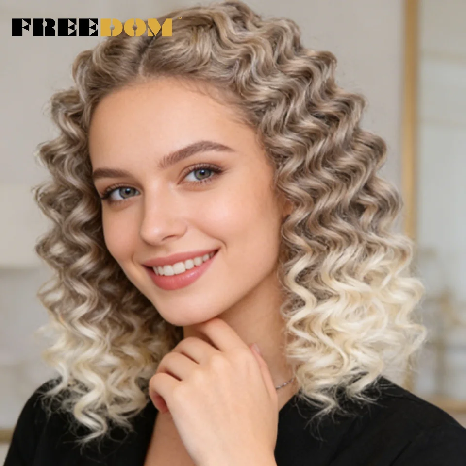 FREEDOM Synthetic Curly Hair Braids 8 inch 210g/3pcs Deep Wavy Twist Crochet Hair Ombre Rainbow Braiding Hair Extensions
FREEDOM Synthetic Curly Hair Braids 8 inch 210g/3pcs Deep Wavy Twist Crochet Hair Ombre Rainbow Braiding Hair Extensions