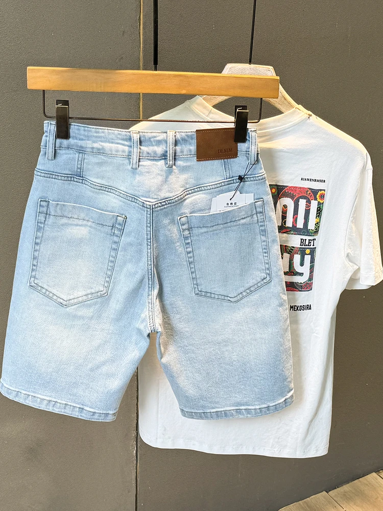 Summer Thin Men's Denim orts Casual Elastic Wide Leg Pants Five-Quarter Length Breathable Lightweight Jeans for Youth
Summer Thin Men's Denim orts Casual Elastic Wide Leg Pants Five-Quarter Length Breathable Lightweight Jeans for Youth