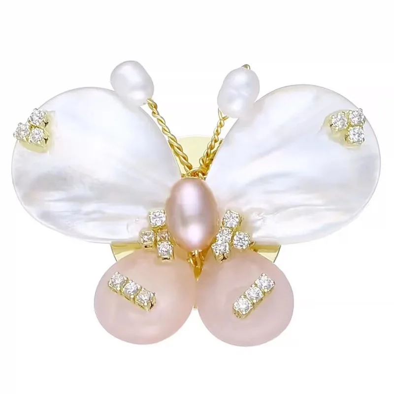 Natural shell butterfly brooch, women's hand woven freshwater pearl, elegant and atmospheric chest flower brooch accessory
Natural shell butterfly brooch, women's hand woven freshwater pearl, elegant and atmospheric chest flower brooch accessory