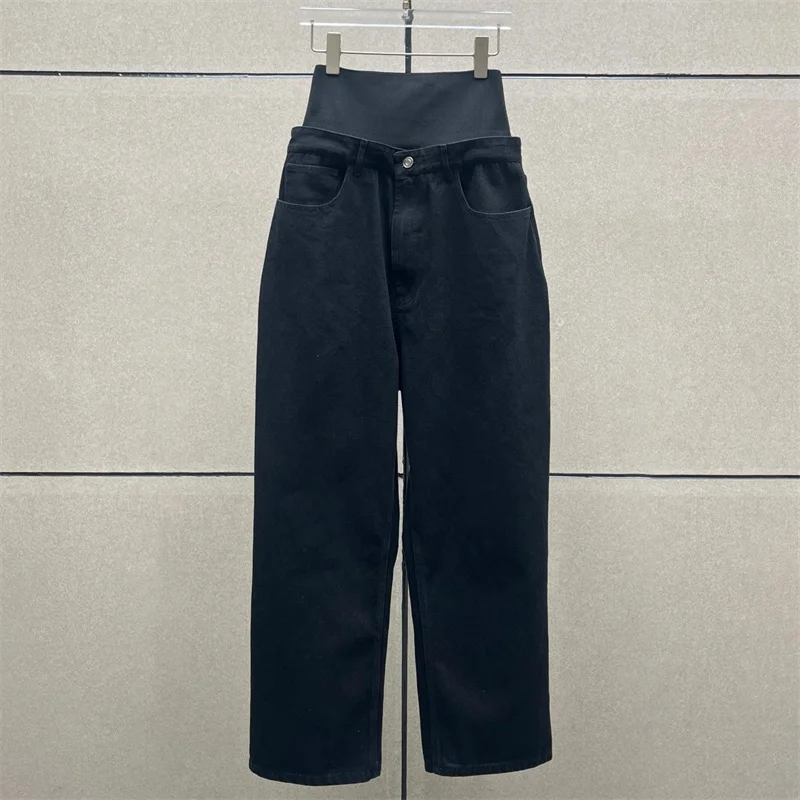 Women's jeans 2025 Summer New in Elastic Knitted Splicing Women's pants Cotton blend high waisted straight leg pants Denim pants
Women's jeans 2025 Summer New in Elastic Knitted Splicing Women's pants Cotton blend high waisted straight leg pants Denim pants