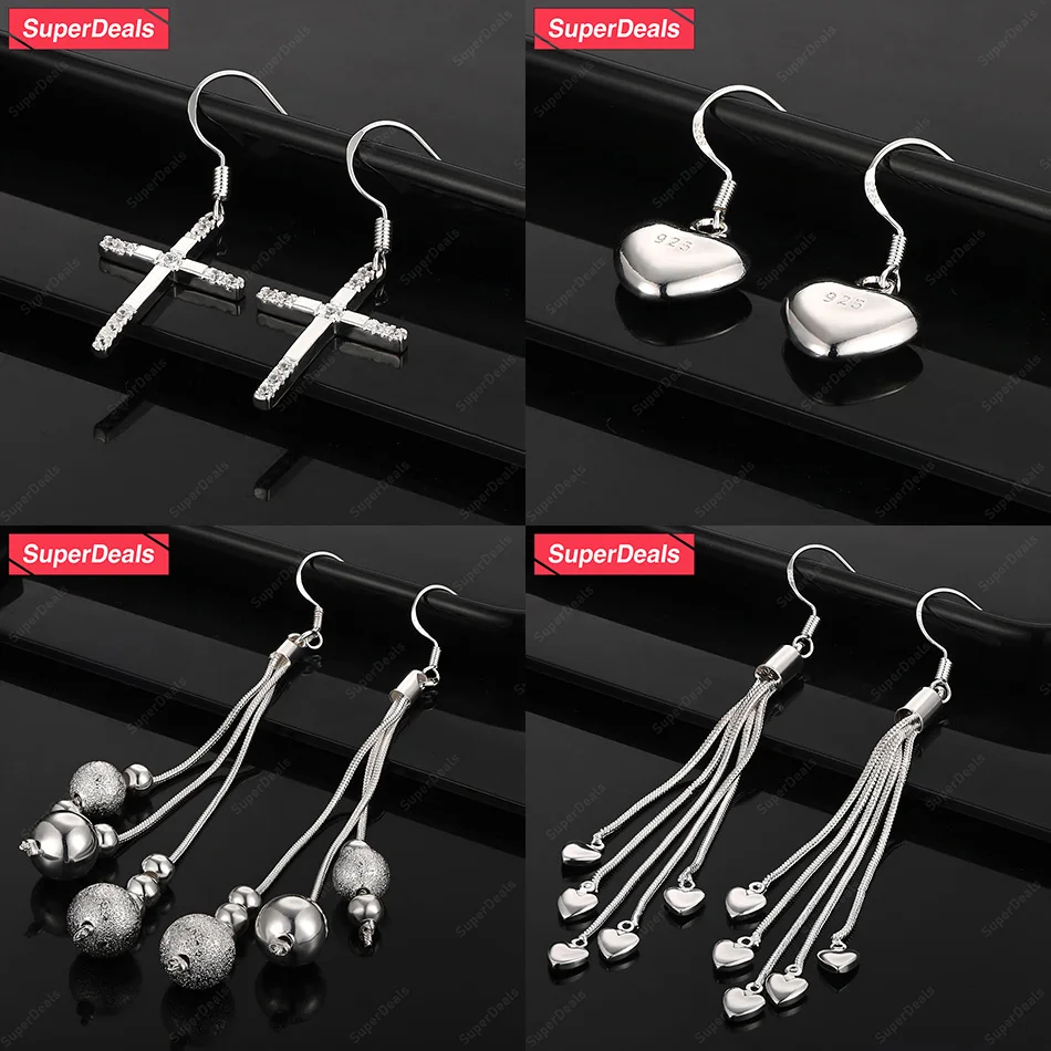 SuperDeals 925 Sterling Silver Cross Heart Smooth Frosted Bead Drop Earrings Women Classic Luxury Jewelry Anniversary Party Gift
SuperDeals 925 Sterling Silver Cross Heart Smooth Frosted Bead Drop Earrings Women Classic Luxury Jewelry Anniversary Party Gift